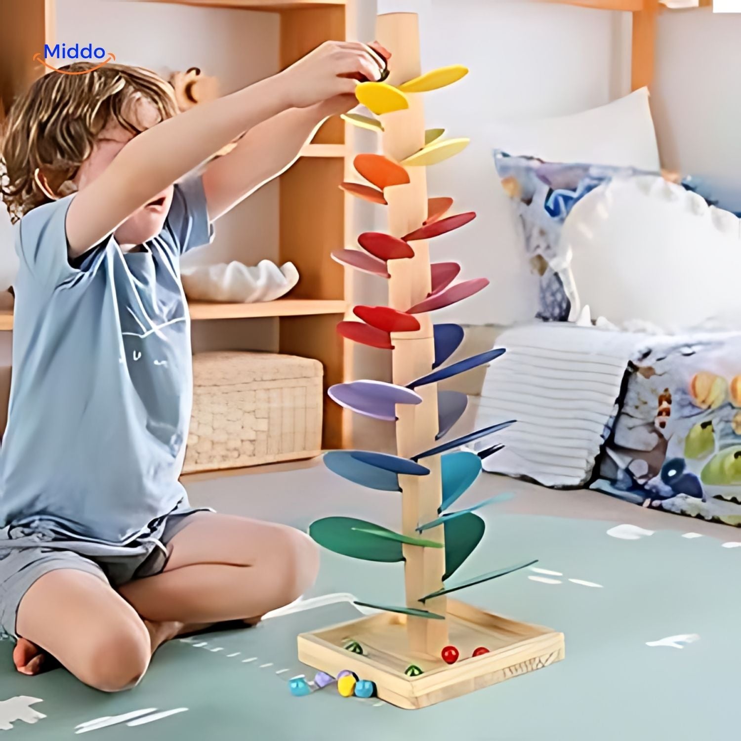KugelJoy Baum Bahn | Kreatives Holzspielzeug für spielerisches Lernen