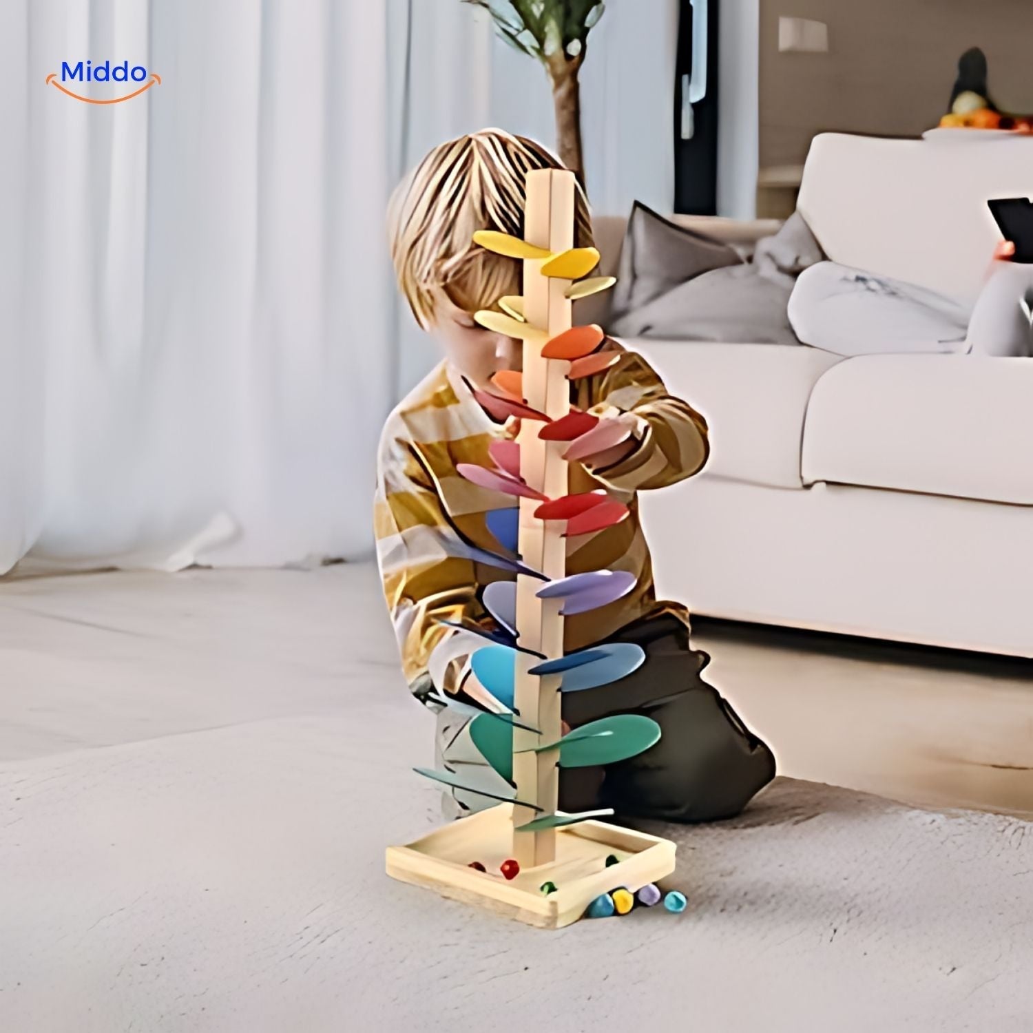 KugelJoy Baum Bahn | Kreatives Holzspielzeug für spielerisches Lernen