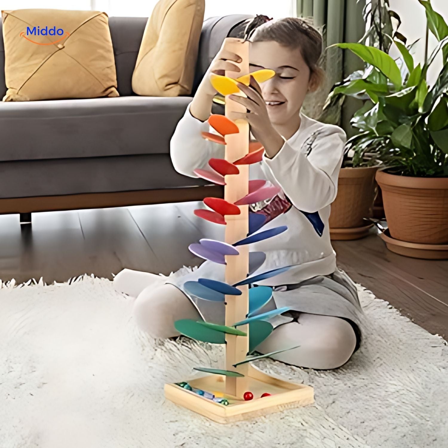 KugelJoy Baum Bahn | Kreatives Holzspielzeug für spielerisches Lernen