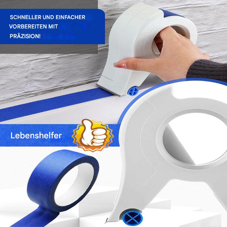 Farbenband-Applikator für saubere Farbkanten mit Schneider und Rollen