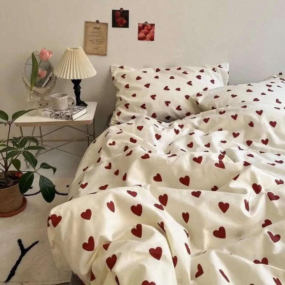 Love Heart Bettwäsche-Set - Elegantes Bettwäsche-Set für das Schlafzimmer