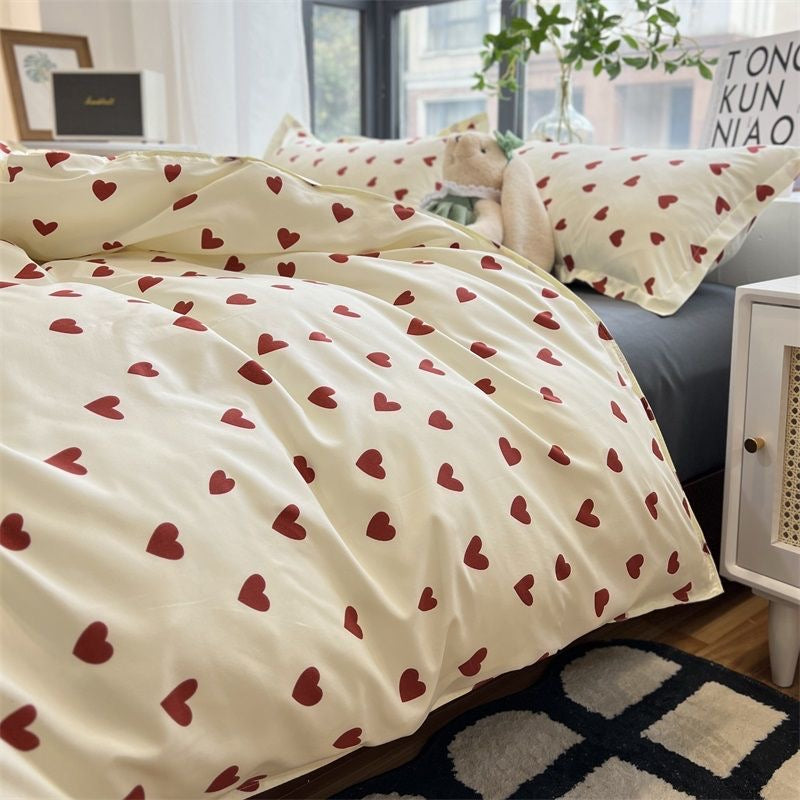 Love Heart Bettwäsche-Set - Elegantes Bettwäsche-Set für das Schlafzimmer