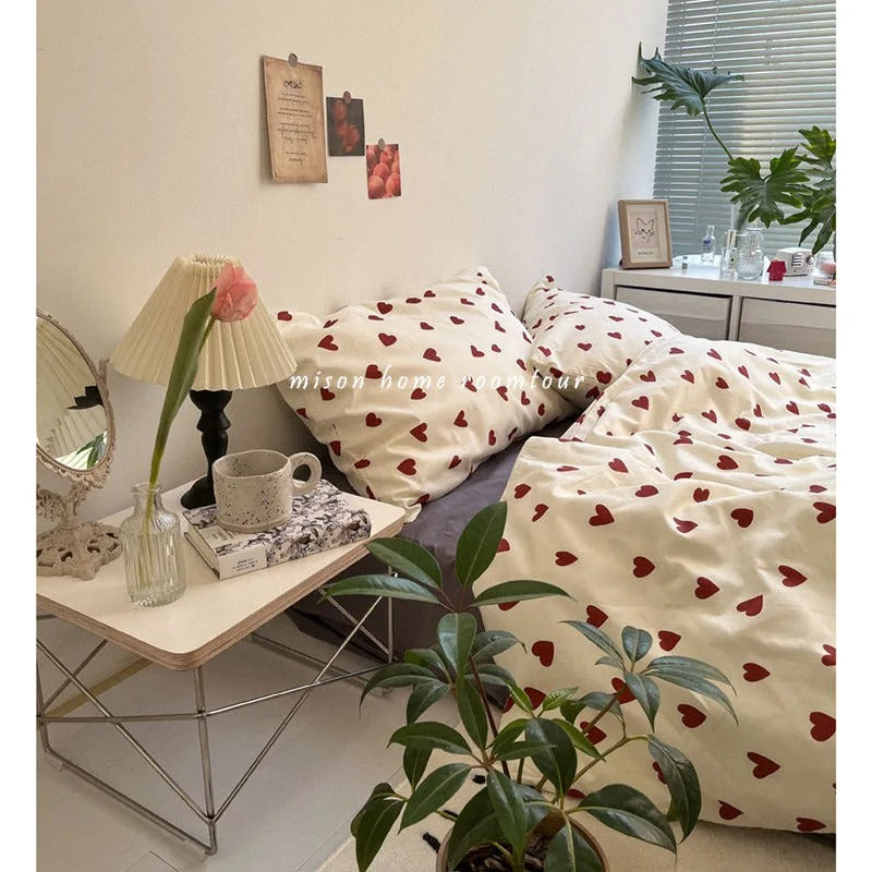 Love Heart Bettwäsche-Set - Elegantes Bettwäsche-Set für das Schlafzimmer