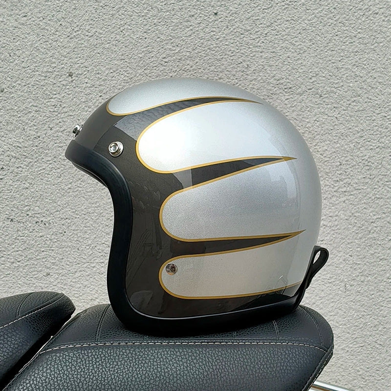 Retro-Motorradhelm mit Low-Profile und DOT- und ECE-Zertifizierung für sicheres Fahren