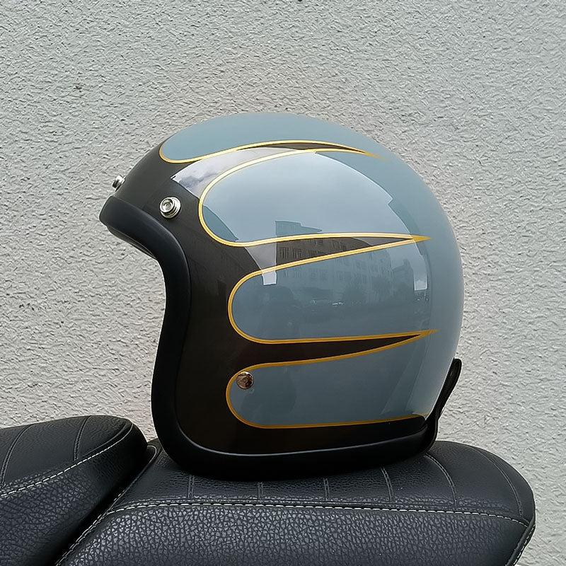 Retro-Motorradhelm mit Low-Profile und DOT- und ECE-Zertifizierung für sicheres Fahren