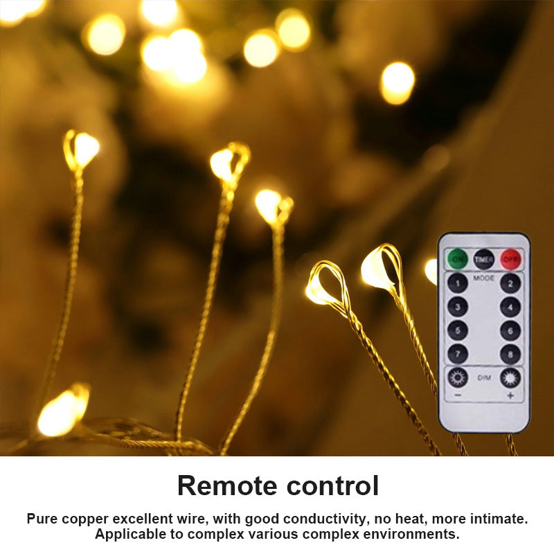 LED Weihnachtslichter auf Kupferdraht – Flexibler Lichtervorhang für Weihnachtsdekoration
