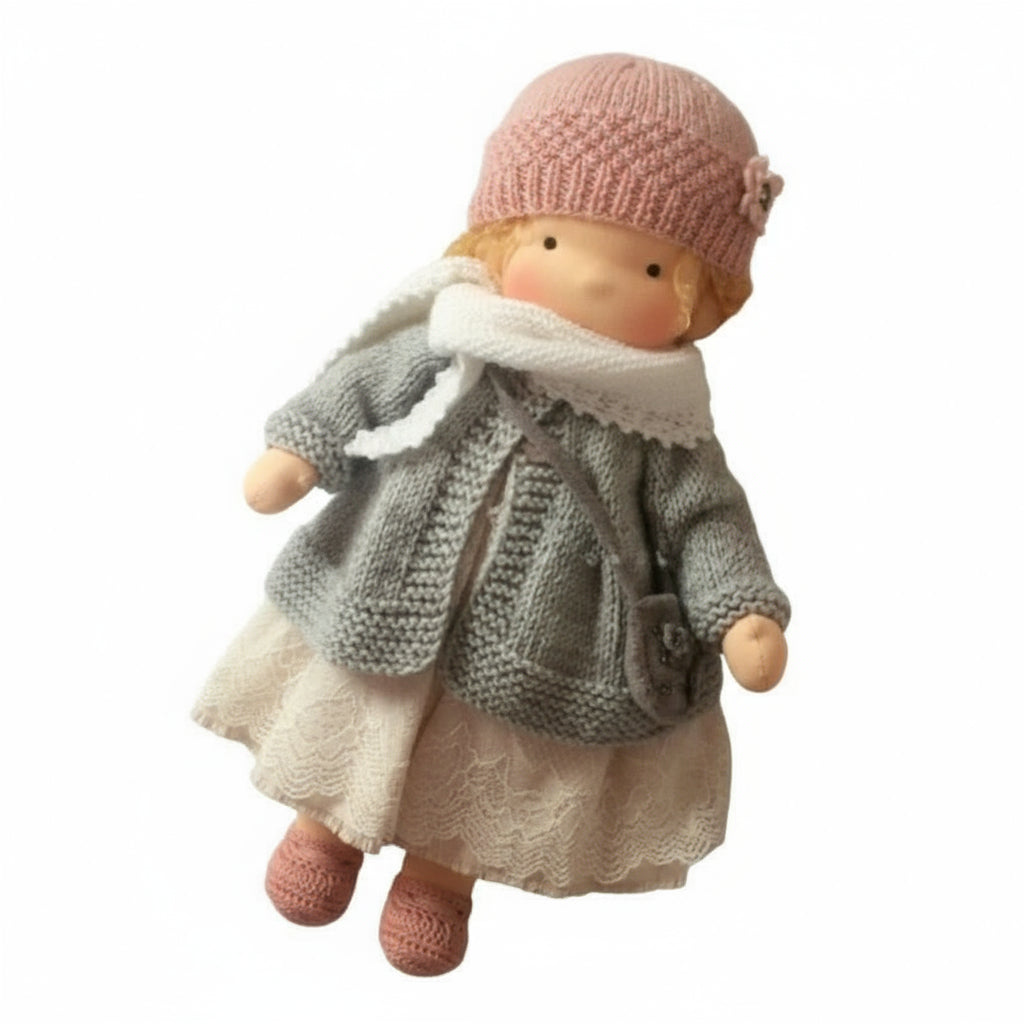 Elora Handgemachte Waldorf-Puppe – Natürliche Baumwoll-Kuschelpuppe für kreatives Spiel