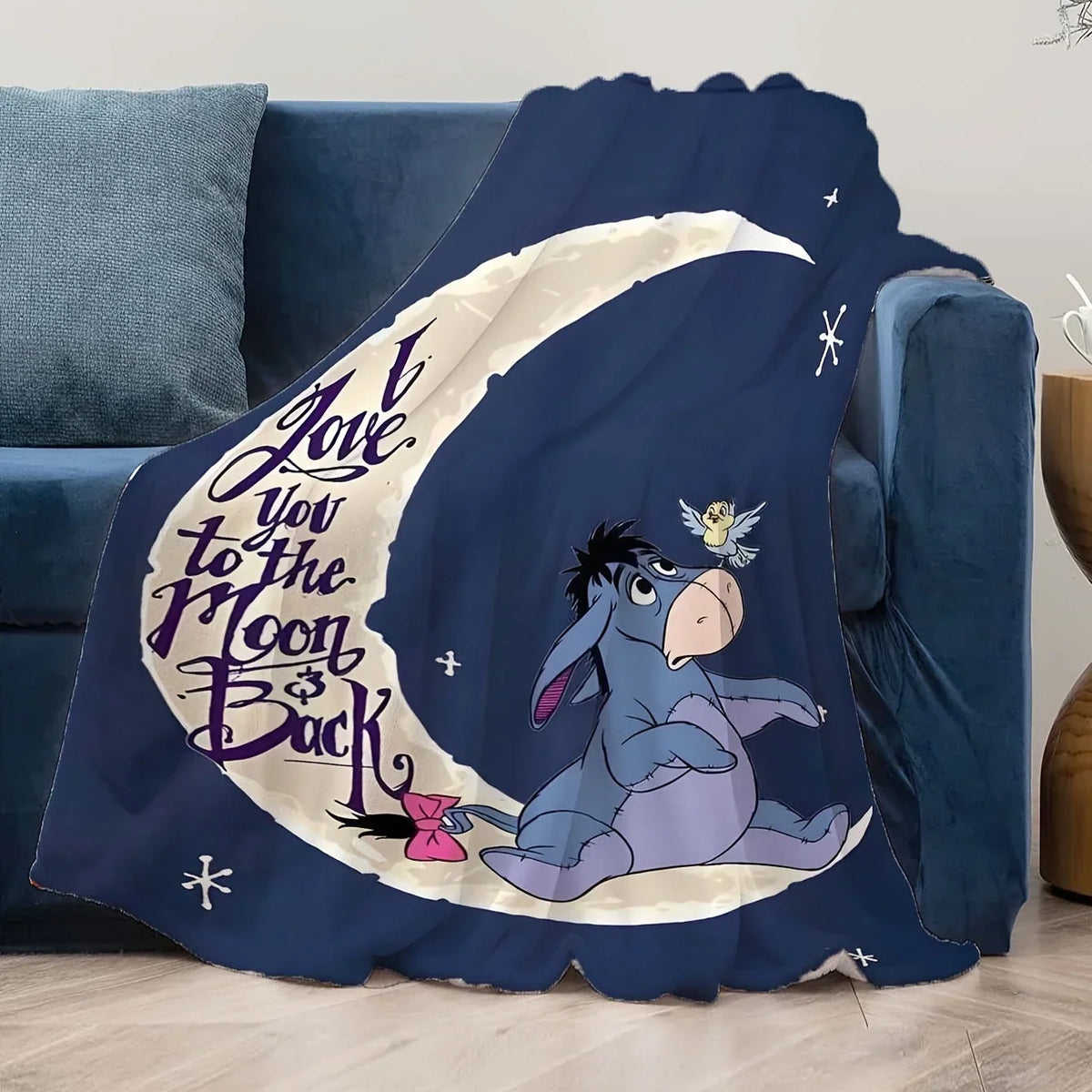 Disney Winnie Puuh I-Ah Fleece-Decke – Weiche Kuscheldecke mit Monats- und Sternenprint