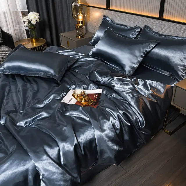 Luxuriöse Einfarbige Satin Bettwäsche Für Ultimativen Komfort