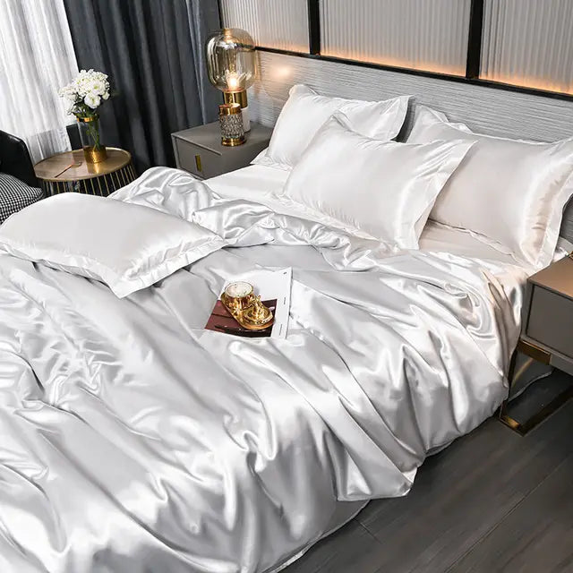 Luxuriöse Einfarbige Satin Bettwäsche Für Ultimativen Komfort