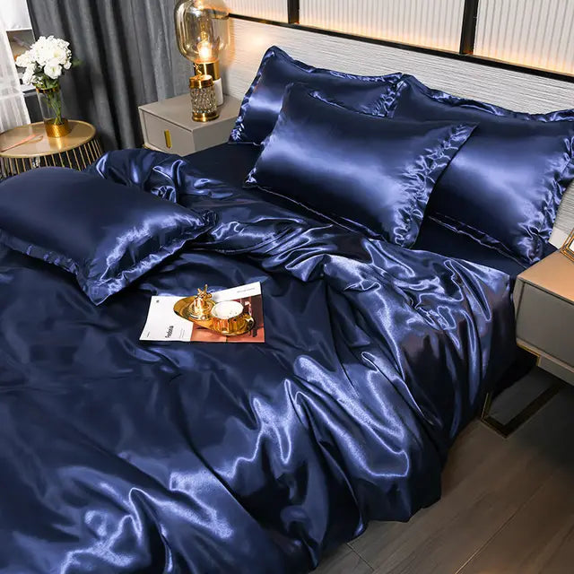 Luxuriöse Einfarbige Satin Bettwäsche Für Ultimativen Komfort
