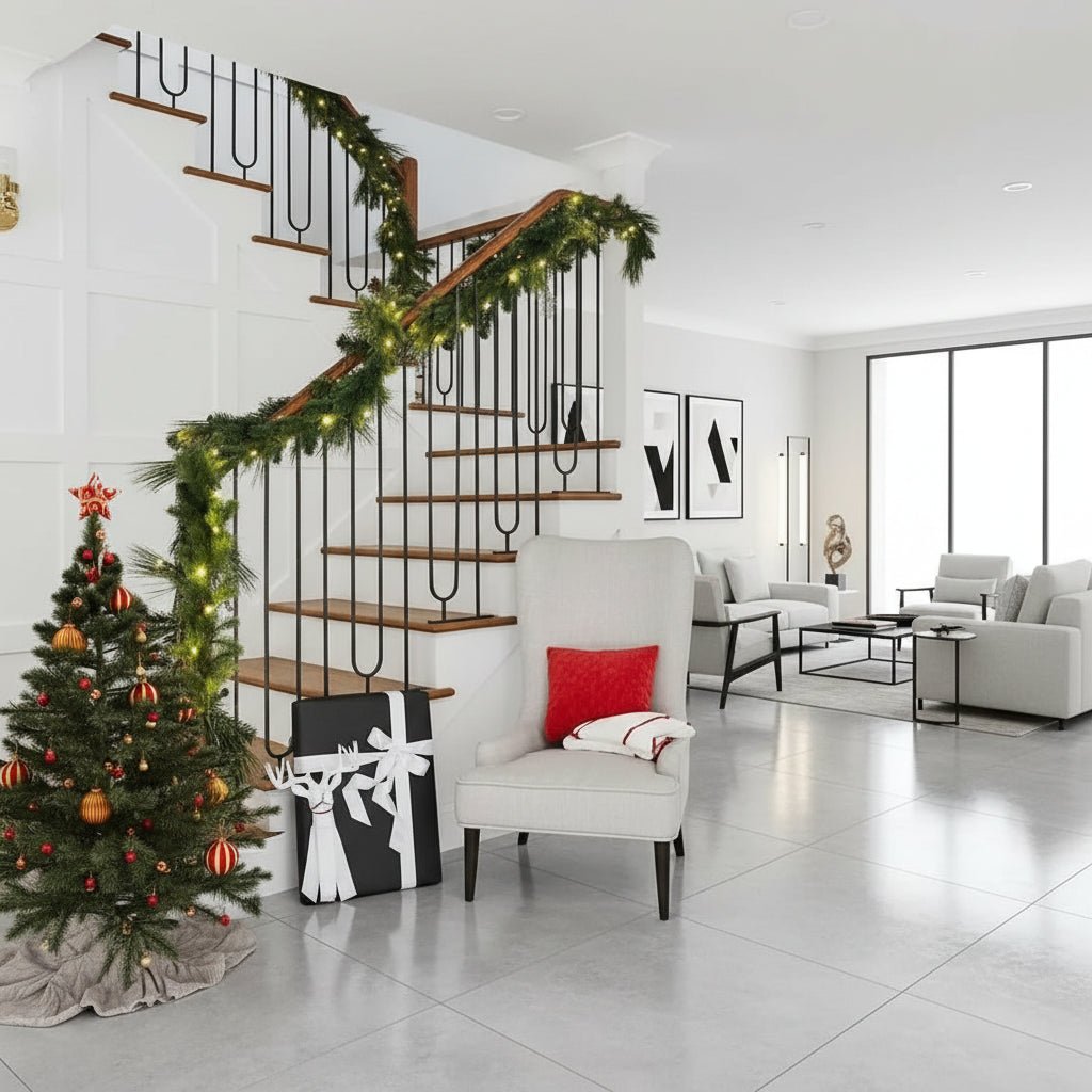 LED Weihnachtskranz mit Warmweißem Licht – Elegante Beleuchtete Weihnachtsdekoration