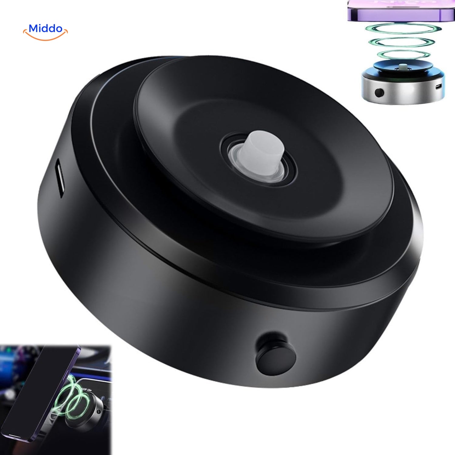 MagnaGrip Auto Halterung | Tragbare 360° Halterung mit starkem Magnet-Saugnapf für sicheren Halt