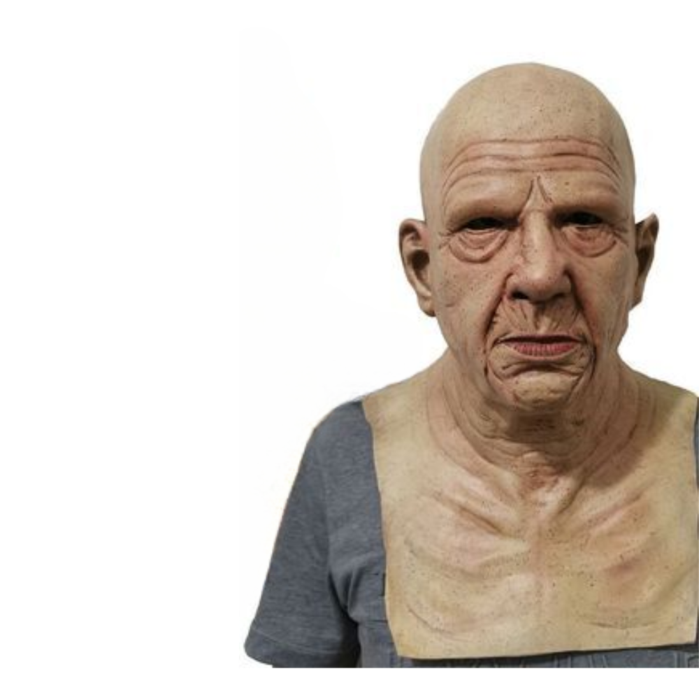 Realistischer Alter Mann Maske für Halloween – Gruseliges Latex-Kostümzubehör