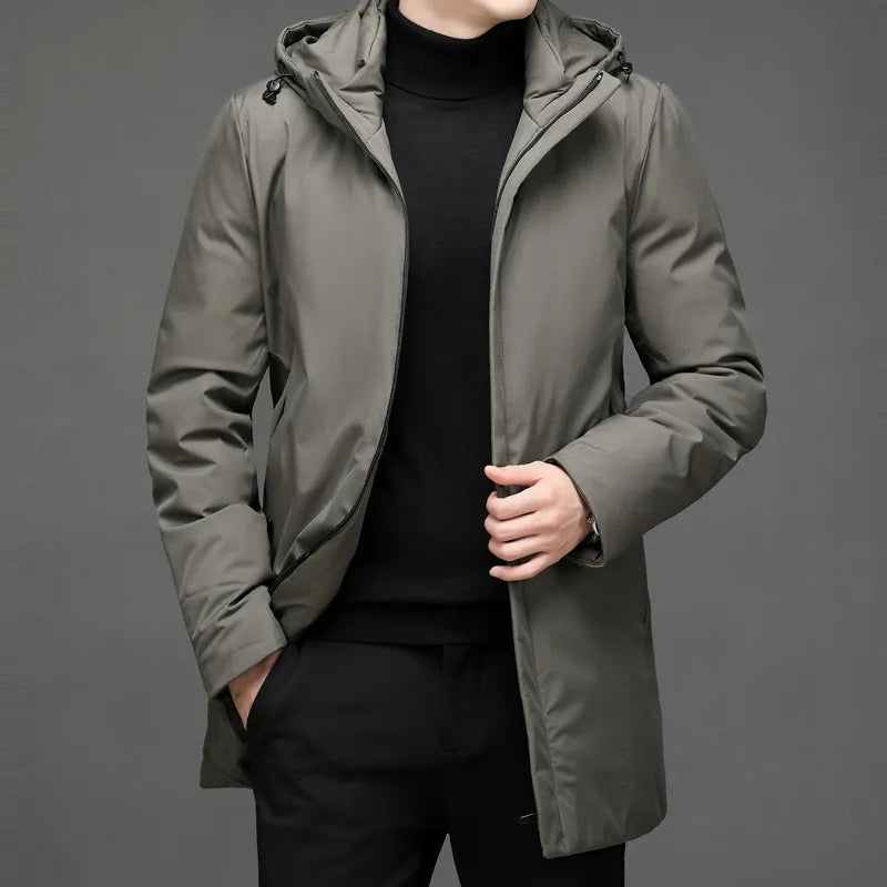 ArcticLine Herren Lange Pufferjacke – Warme Winterjacke mit Kapuze und Reißverschluss