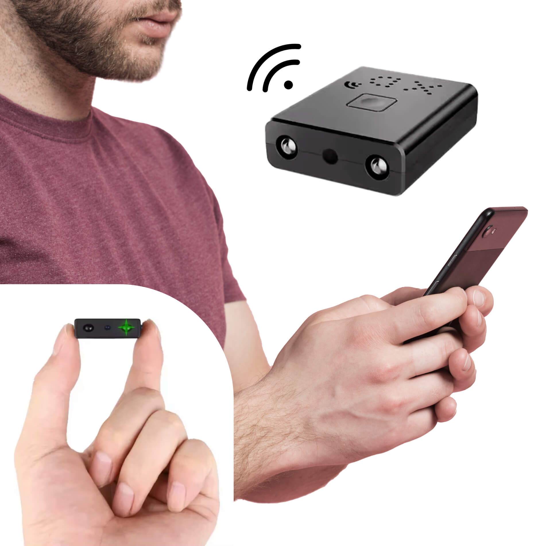 Mini 1080P HD Überwachungskamera mit eingebautem Mikrofon und Nachtsicht