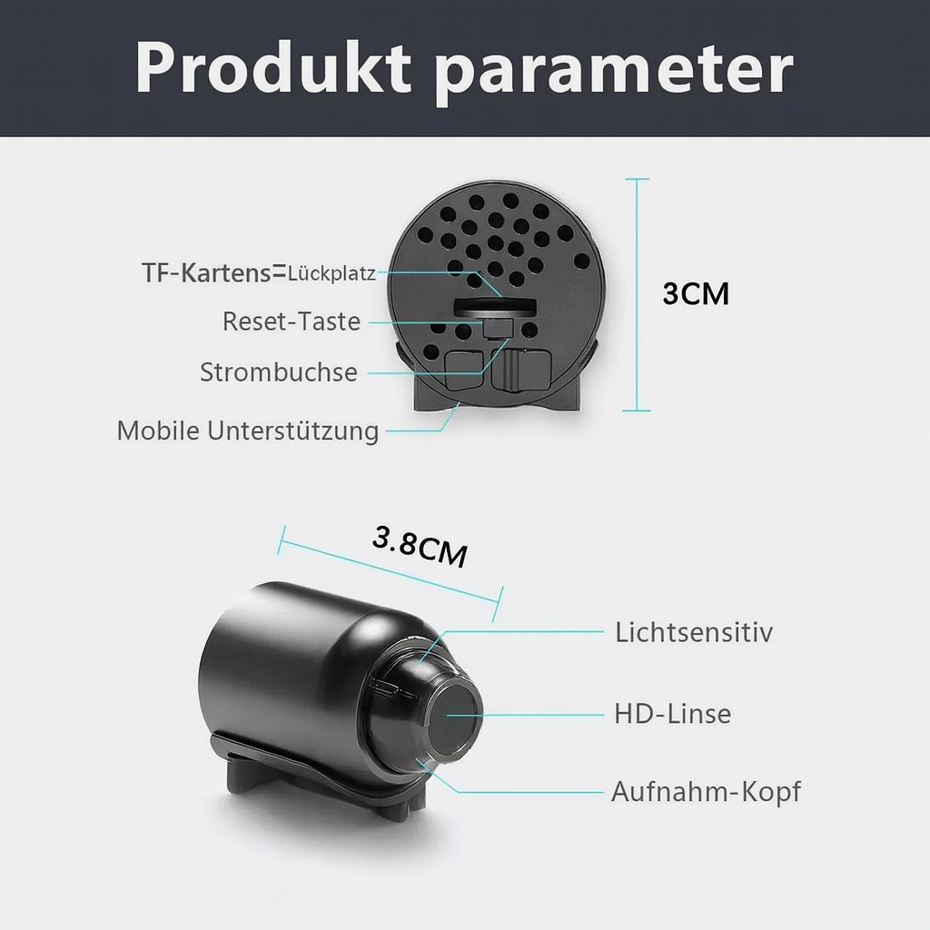 Mini Überwachungskamera WLAN Nachtsicht Bewegungserkennung