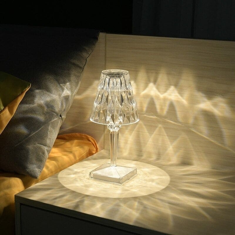 GlimmerLux - Tischlampe aus Kristall mit 3-stufigem Touch-Dimmer