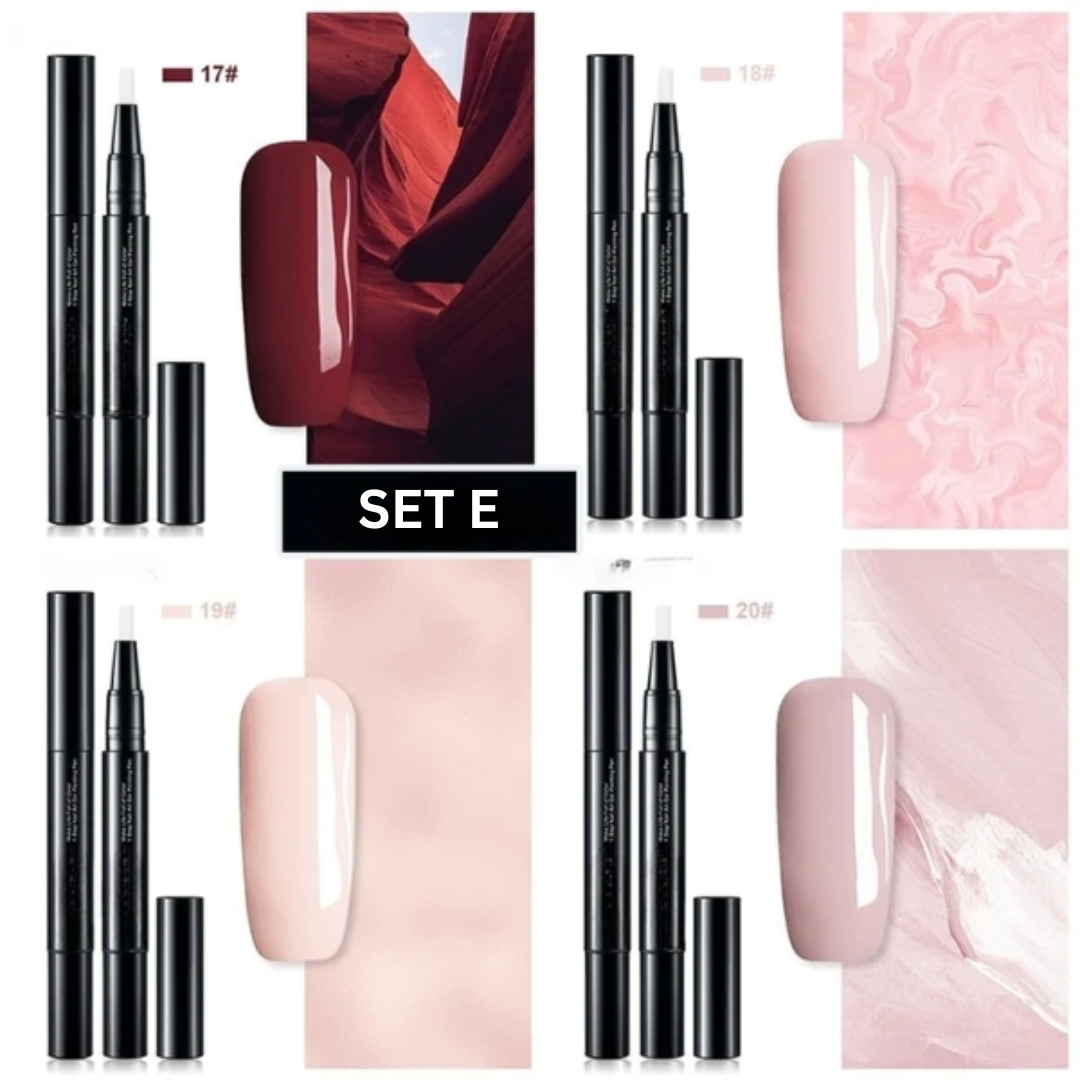 Nagellackstifte Präzise Langhaltende Gel-Farben-Set von 4 Stück