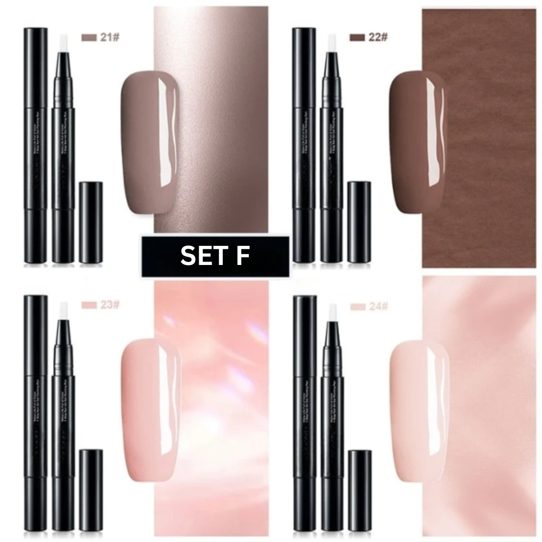 Nagellackstifte Präzise Langhaltende Gel-Farben-Set von 4 Stück