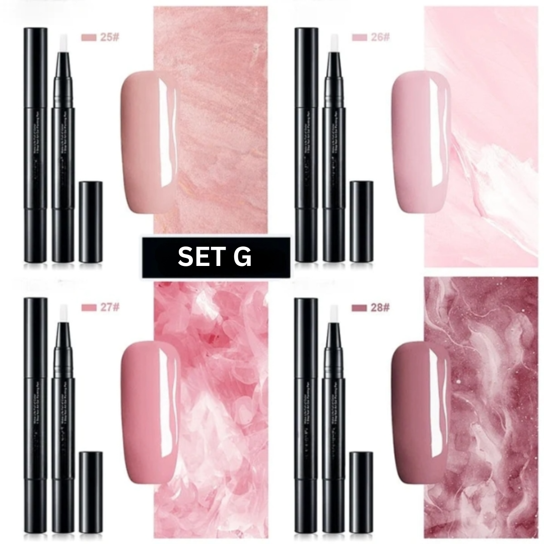 Nagellackstifte Präzise Langhaltende Gel-Farben-Set von 4 Stück