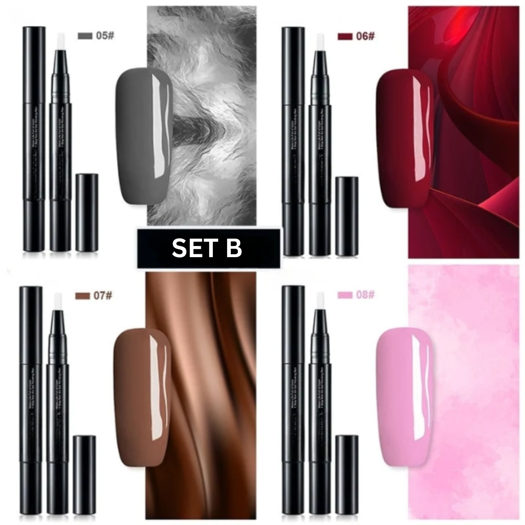Nagellackstifte Präzise Langhaltende Gel-Farben-Set von 4 Stück