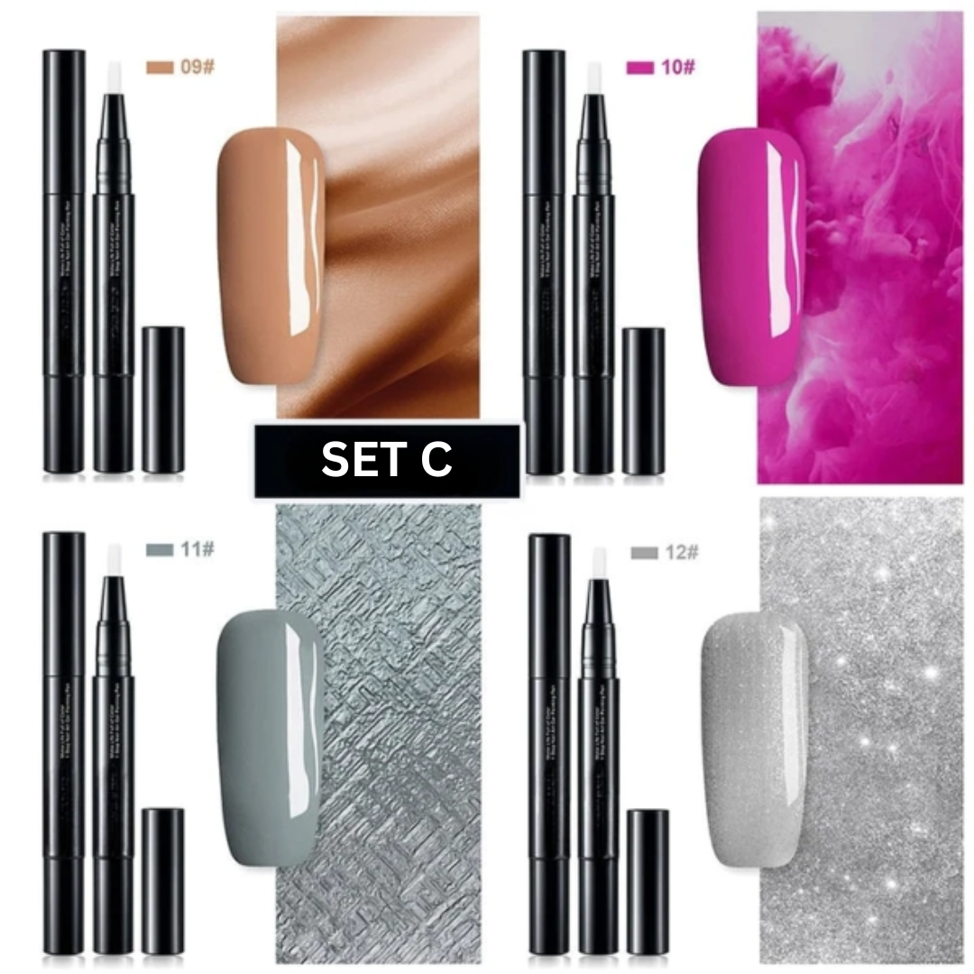 Nagellackstifte Präzise Langhaltende Gel-Farben-Set von 4 Stück