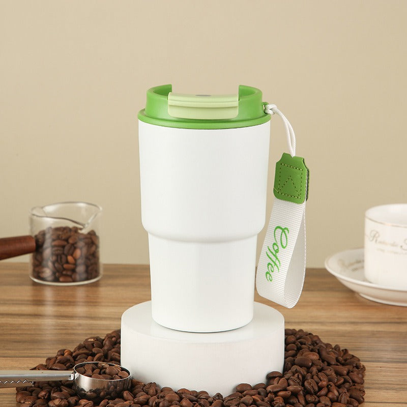 Damen Kaffeebecher mit Silikondeckel – Wiederverwendbarer Reise-Trinkbecher
