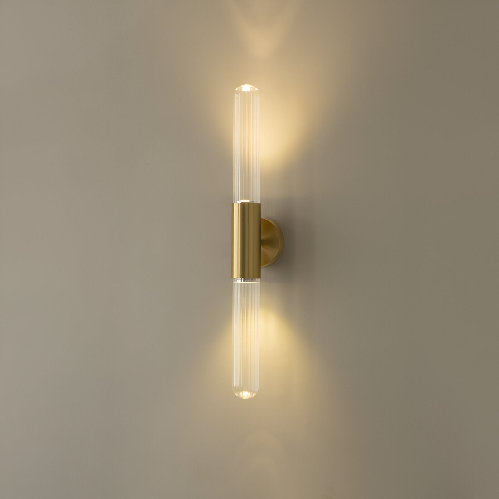Nordic Water-Ripple Glas Messing Wandlampe LED 1-Licht