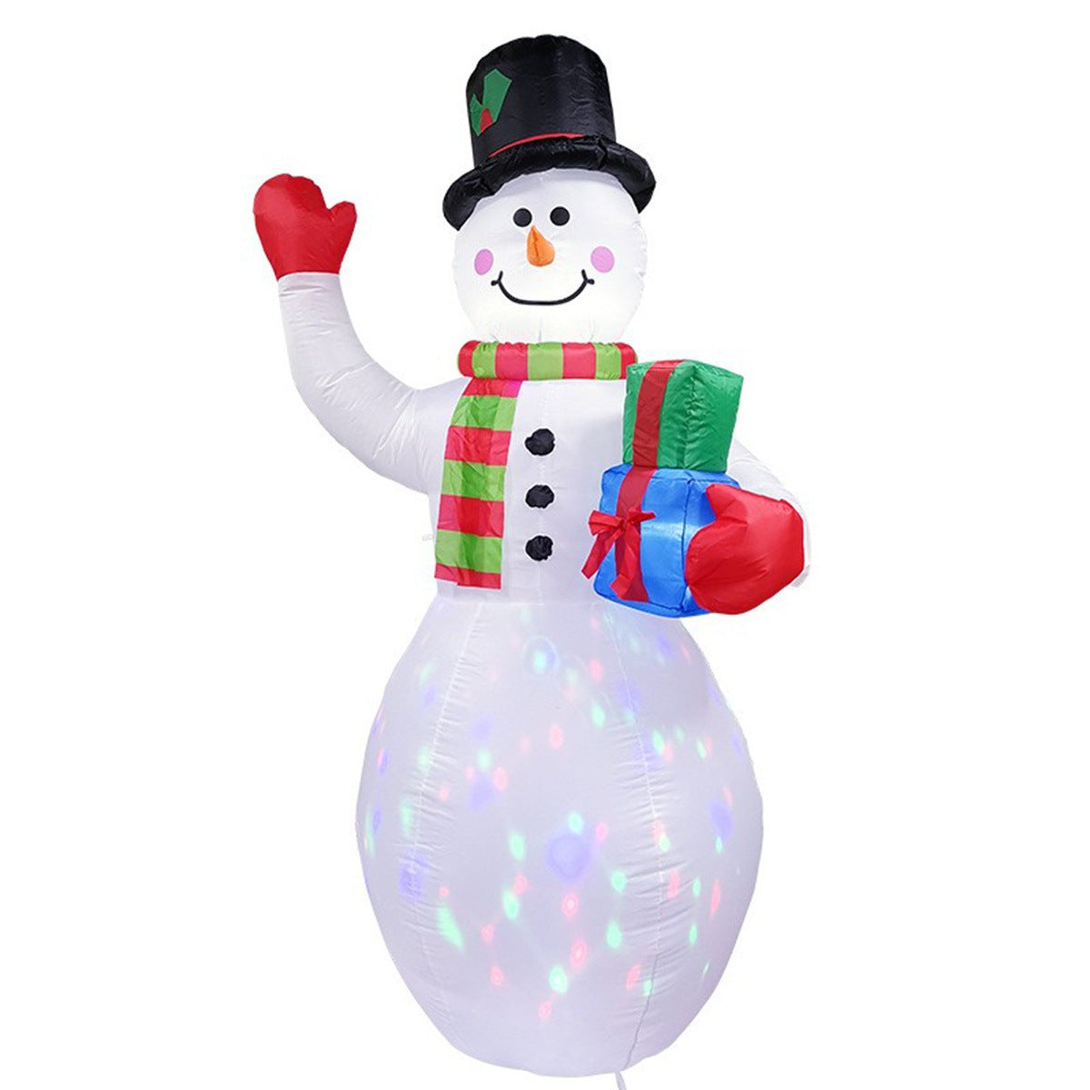 Aufblasbarer Weihnachtsmann auf Eisbär mit LED-Beleuchtung – Weihnachtsdekoration für draußen