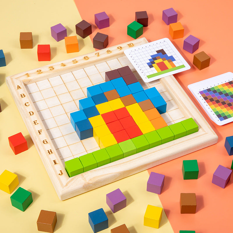 Montessori Farben- und Zahlenblöcke Bildungs-Spielzeug