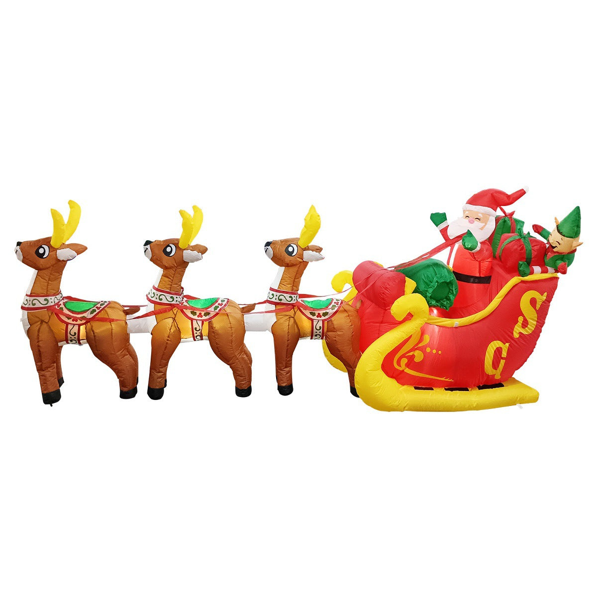 Aufblasbarer Weihnachtsmann auf Eisbär mit LED-Beleuchtung – Weihnachtsdekoration für draußen