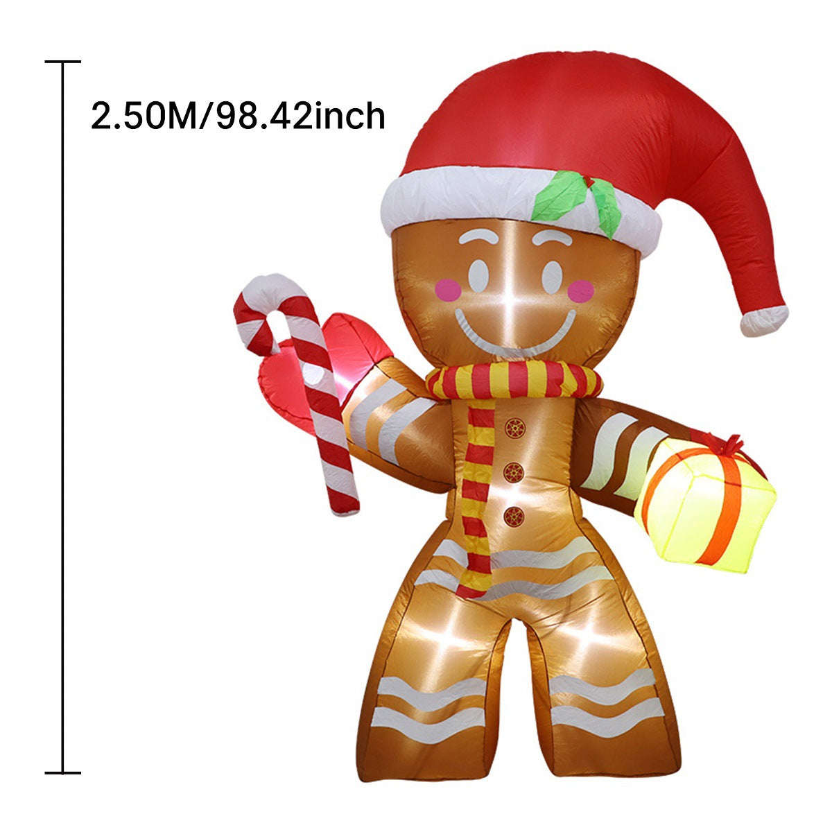 Aufblasbarer Weihnachtsmann auf Eisbär mit LED-Beleuchtung – Weihnachtsdekoration für draußen