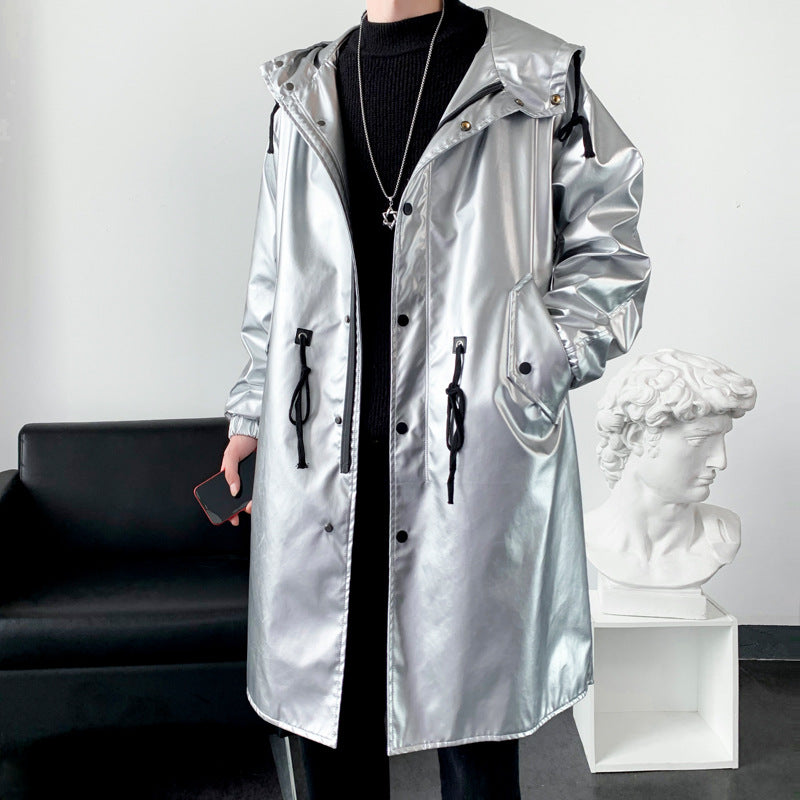 Drune Herrenregenjacke mit Reflektierenden Details, Verstellbarer Kapuze und Taschen