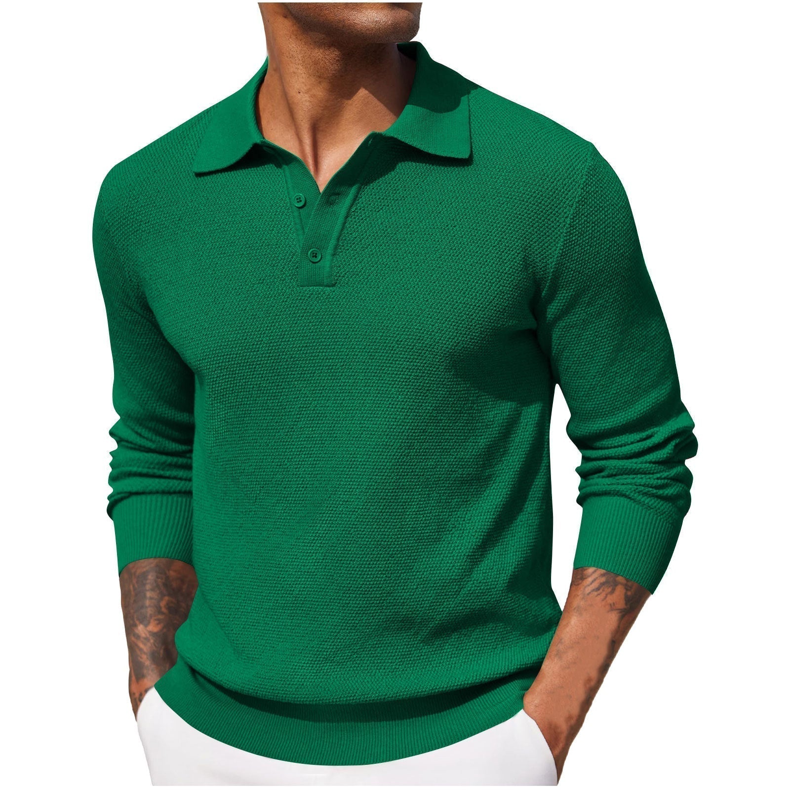 Atmungsaktives Polo für Herren | Lange Ärmel