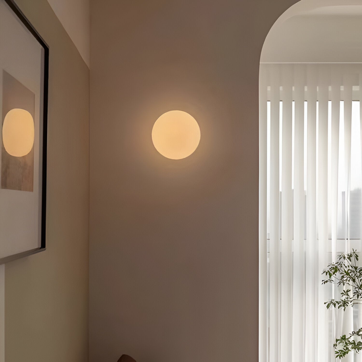 Minimalistische Runde Glas-Wandlampe LED 1-Licht