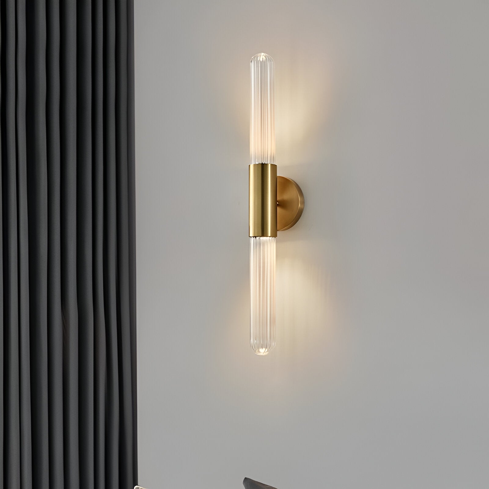 Nordic Water-Ripple Glas Messing Wandlampe LED 1-Licht