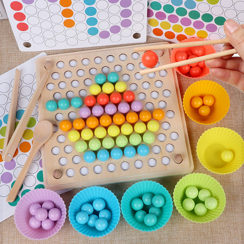Montessori Holzball Sortierspiel Farb- und Zahlenverständnis