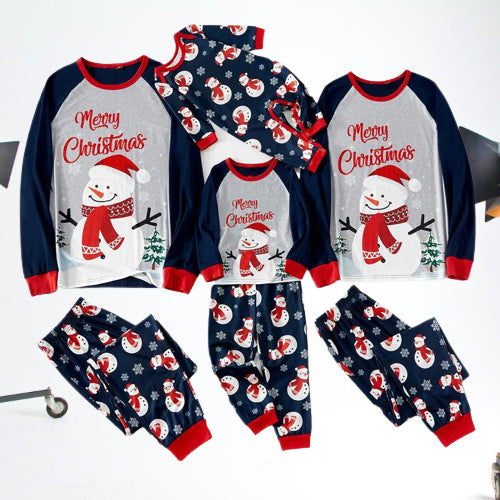 Niedliches Schneemann-Muster Passende Familien-Weihnachtspajama-Sets