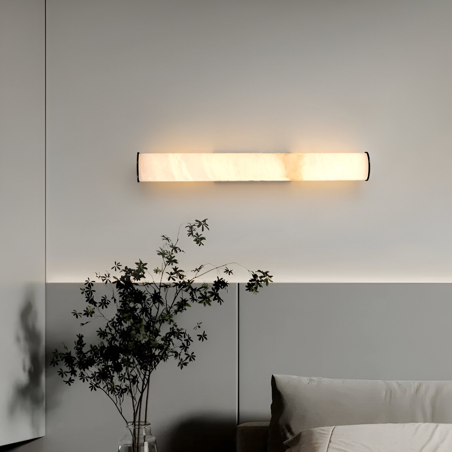 Moderne Minimalistische Spanische Marmor Kupfer Wandleuchte LED 1-Licht