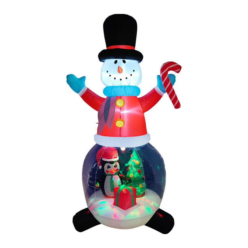 Aufblasbarer Weihnachtsmann auf Eisbär mit LED-Beleuchtung – Weihnachtsdekoration für draußen