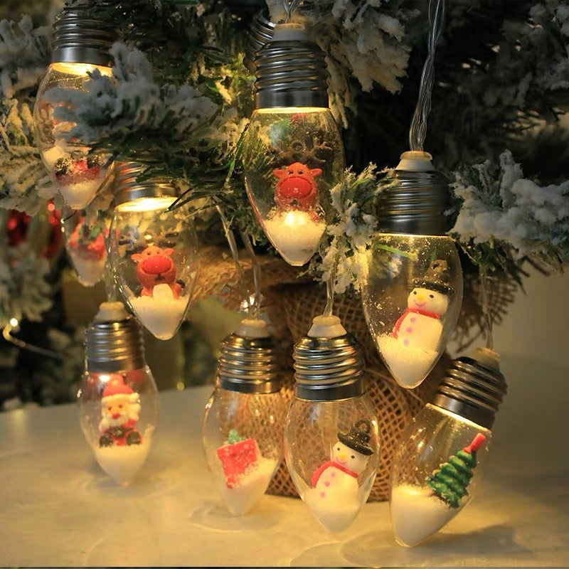LED Weihnachtsbeleuchtung mit Weihnachtsfiguren – Dekorative Lichterkette für den Weihnachtsbaum