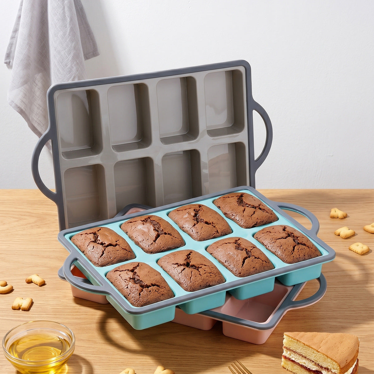 Multifunktionale Silikonbackform mit Griffen – Flexible Backform für Kuchen und Gebäck
