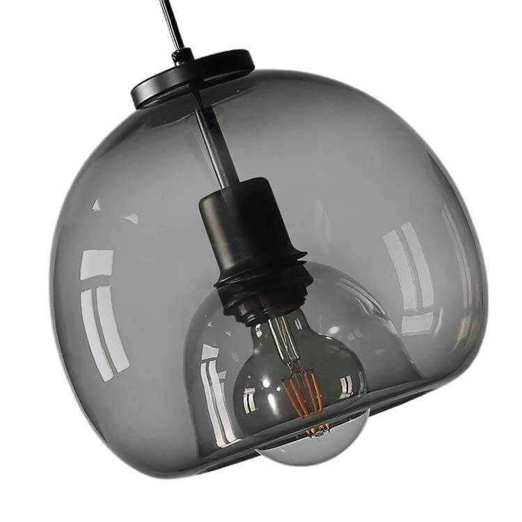 Minimalistische Rauchglas-Dome-Hängelampe 1-Licht