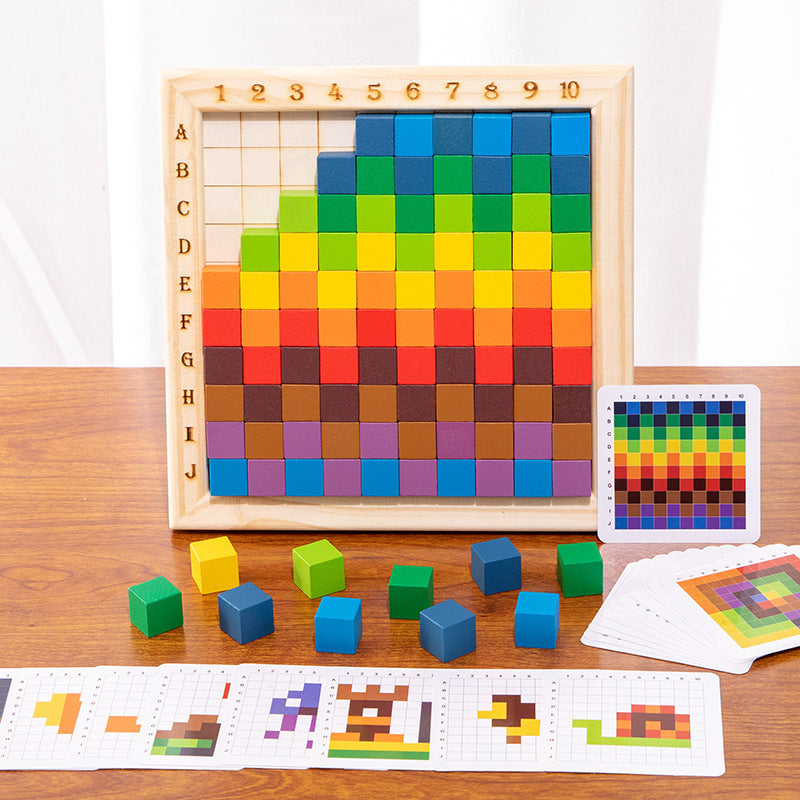 Montessori Holzfarbenbuchstaben und Zahlen Spiel