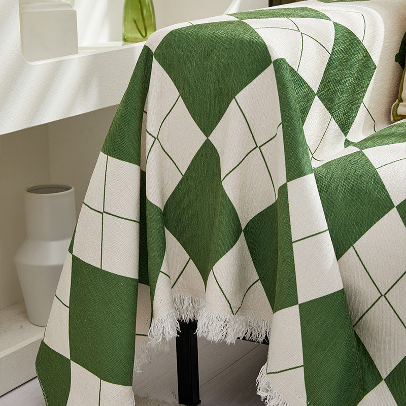 Karierte Bankdecke – Weiches Dekoratives Plaid für Sofa und Bett
