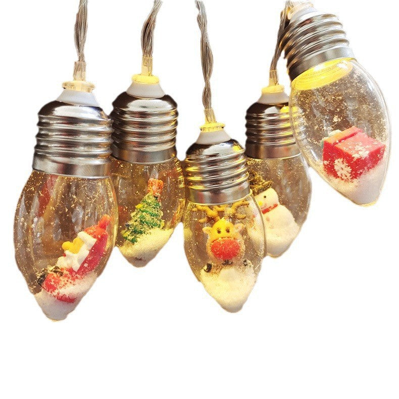 LED Weihnachtsbeleuchtung mit Weihnachtsfiguren – Dekorative Lichterkette für den Weihnachtsbaum