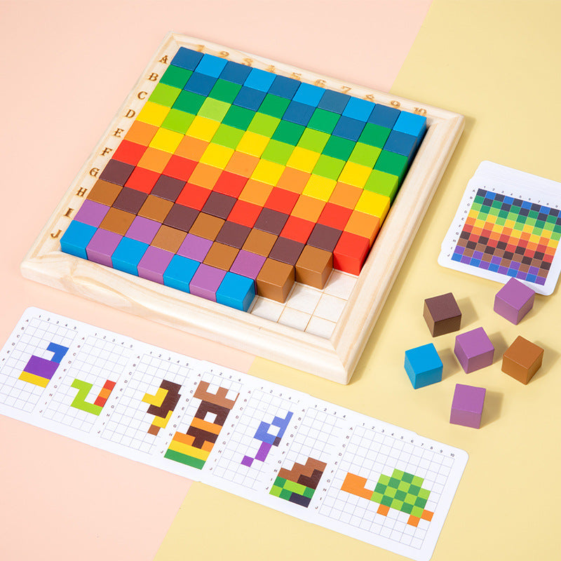Montessori Holzfarbenbuchstaben und Zahlen Spiel