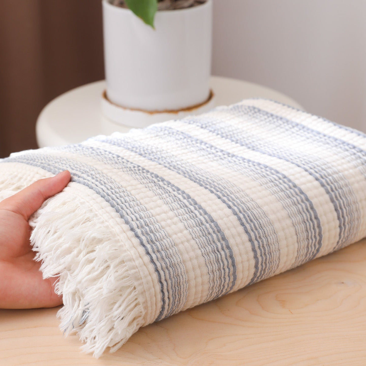 Damen Waffelstruktur Plaid – Weiche und Stilvolle Decke