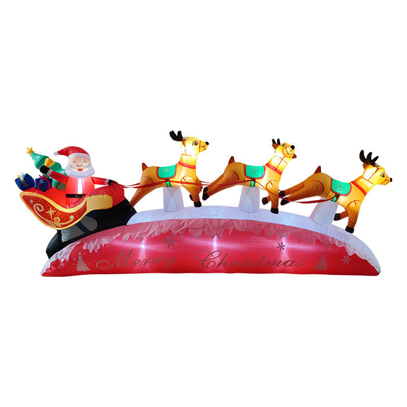 Aufblasbarer Weihnachtsmann auf Eisbär mit LED-Beleuchtung – Weihnachtsdekoration für draußen